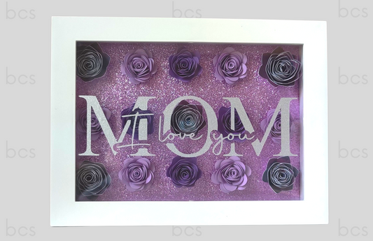 Mom "I Love you" Assorted Color Flower Box